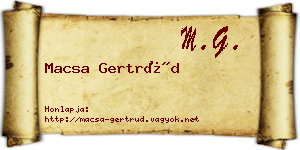 Macsa Gertrúd névjegykártya
